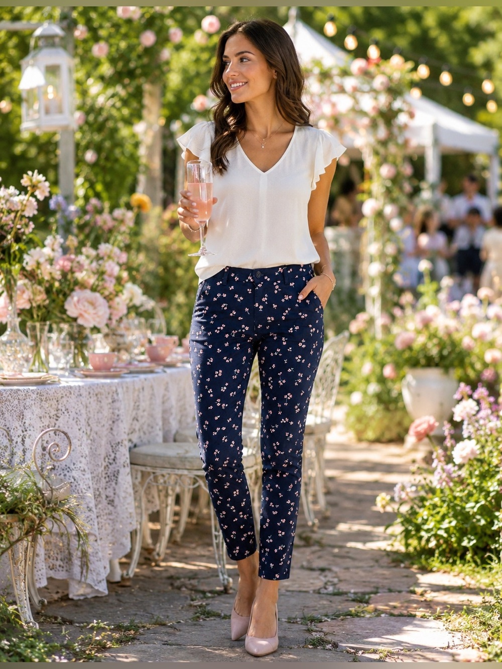 Tommy Hilfiger Floral Slimming Pocket Ankle Pants Sz 10
